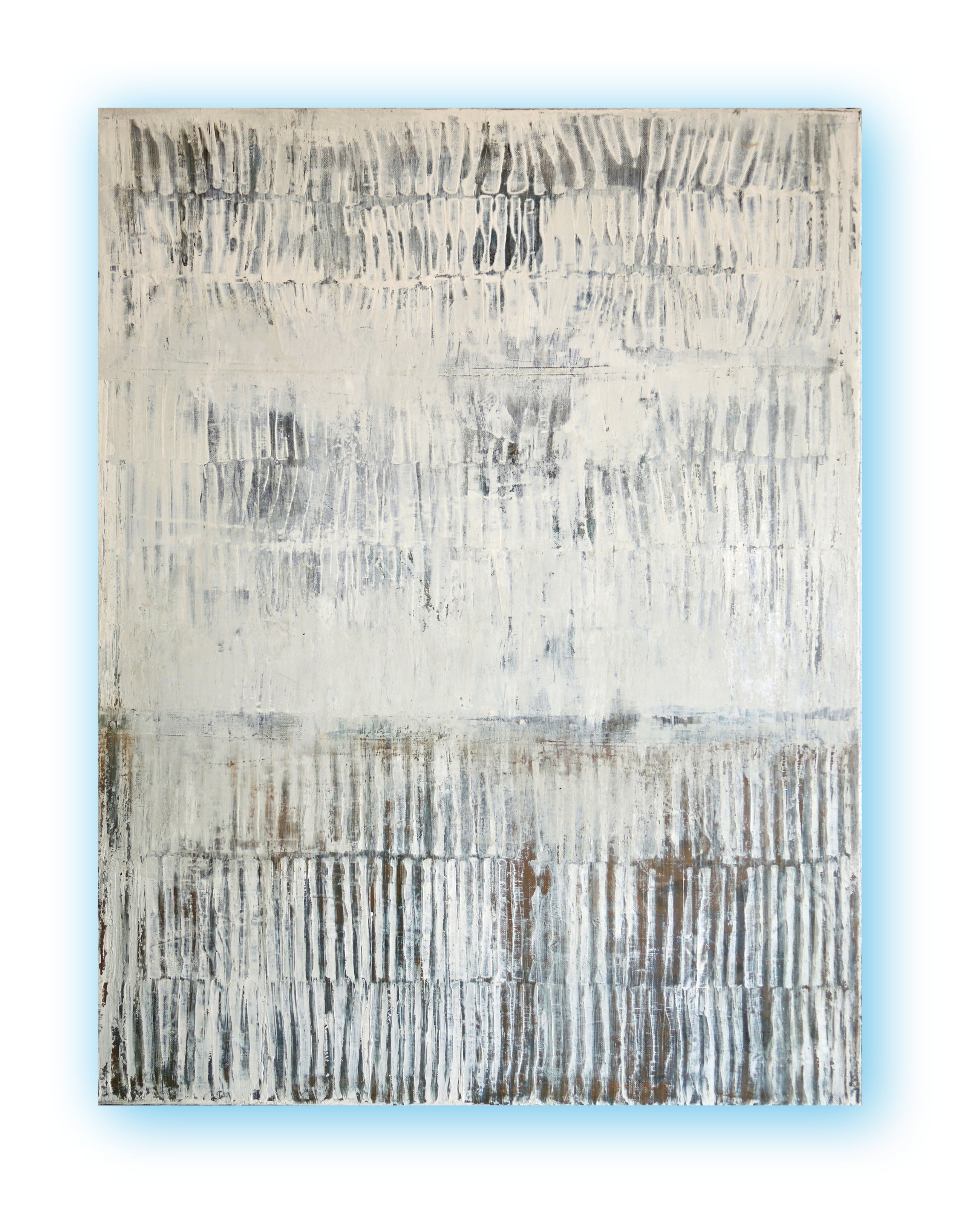Pure Patina – Light VI, abstract painting in light and earthy tones, layered surface