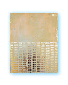 Abstract patina artwork with gold details on wood panel, Little Treasures series by PATINA & ORO
