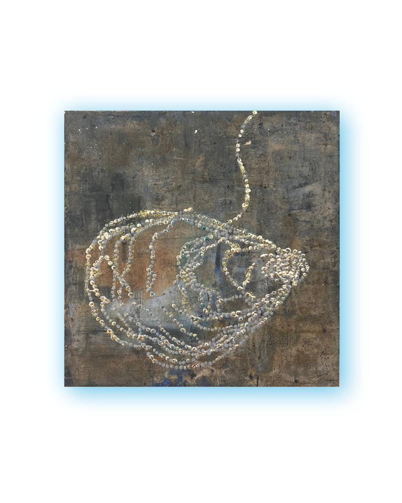 Original abstract study from the LITTLE TREASURES series. Egg tempera, pigments and ash on wood. One of a kind.
