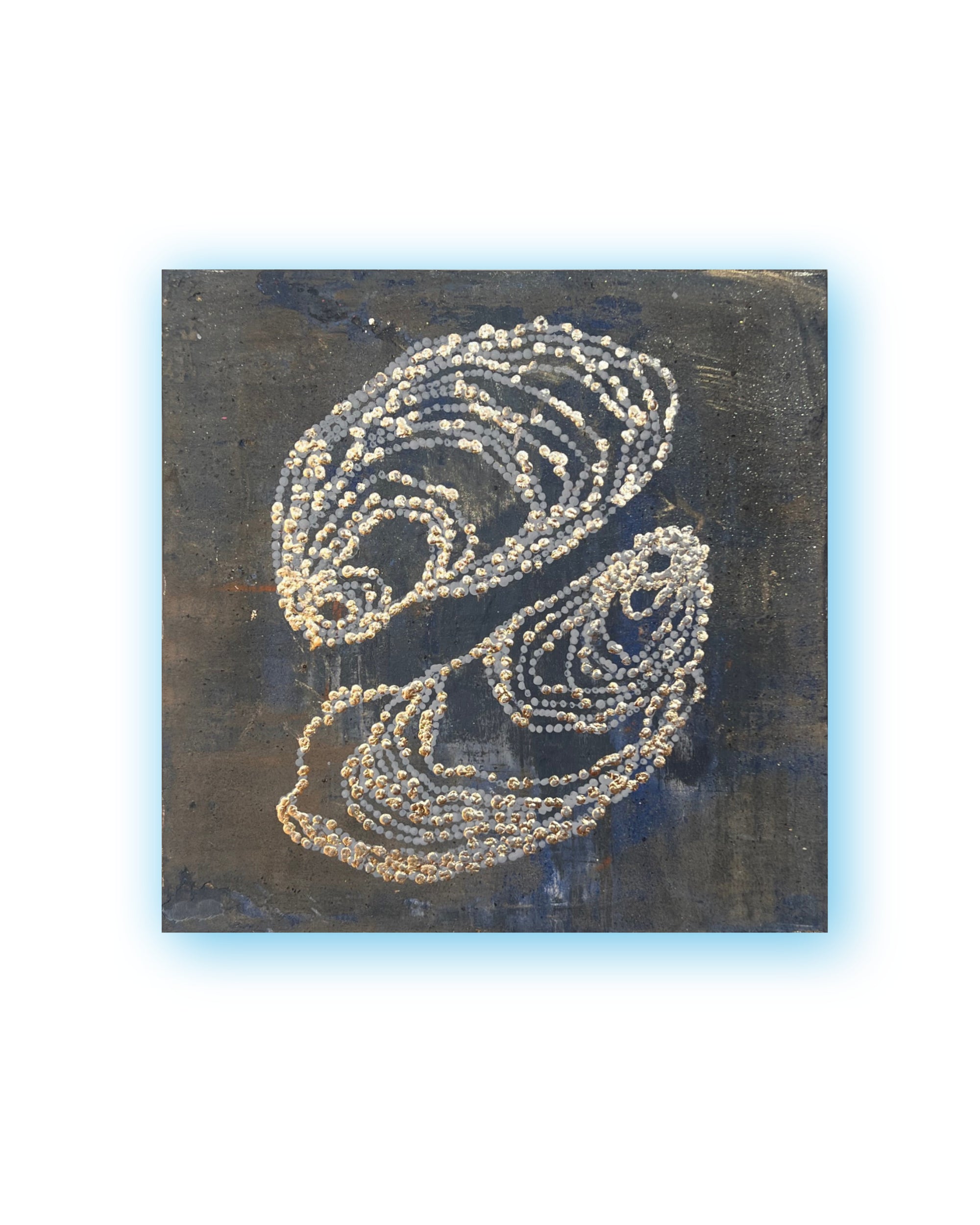 Original abstract study from the LITTLE TREASURES series. Egg tempera, pigments and ash on wood. One of a kind.