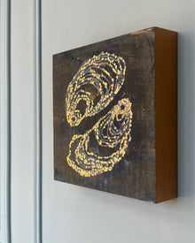 Side view showing the material depth of an original abstract study from the LITTLE TREASURES series.