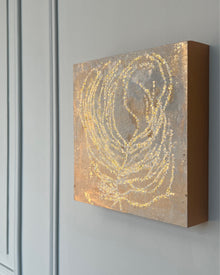 Side view showing the material depth of an original abstract study from the LITTLE TREASURES series.