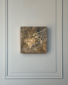 Original abstract study from the LITTLE TREASURES series. Egg tempera, pigments and ash on wood. One of a kind.