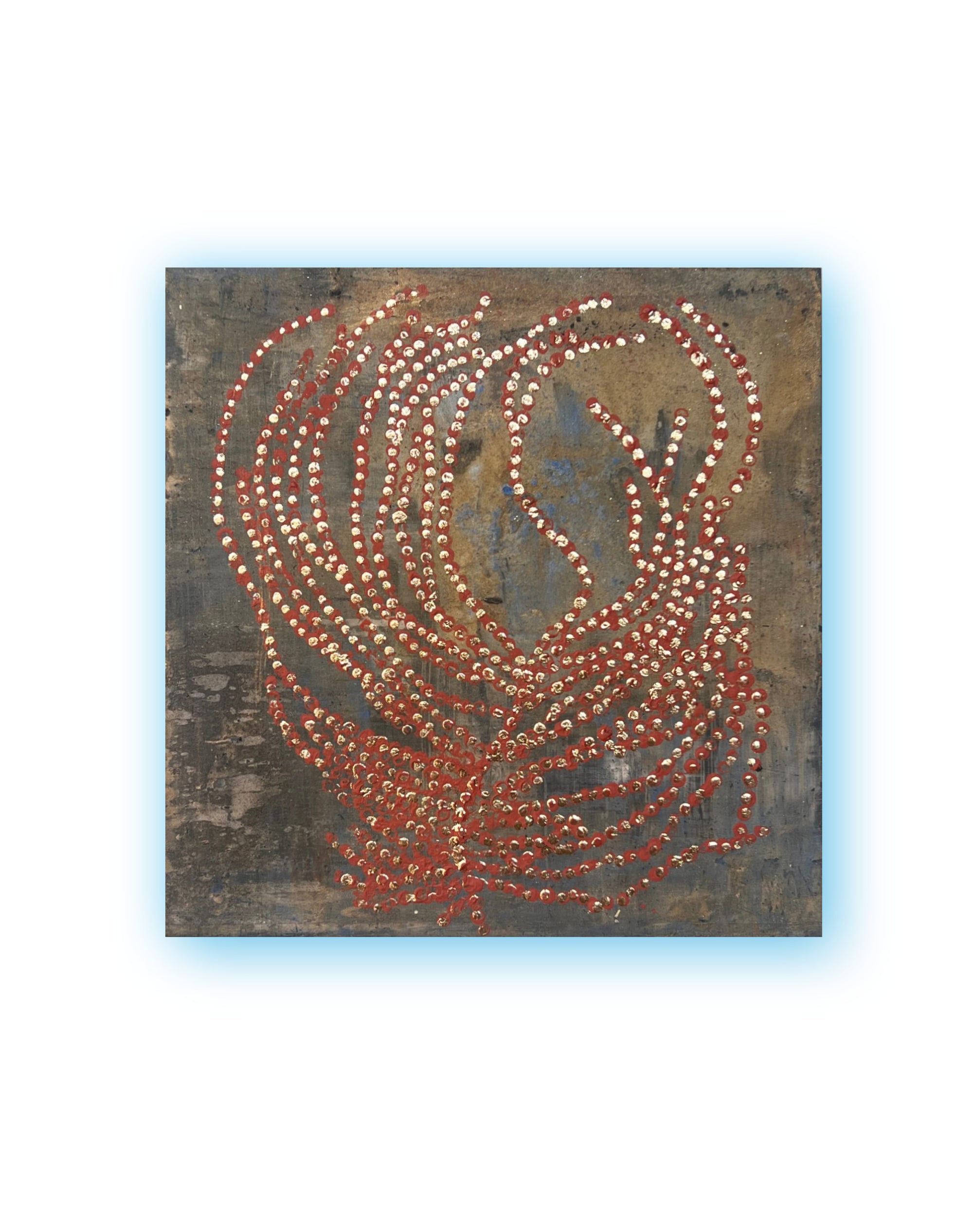 Original abstract study from the LITTLE TREASURES series. Egg tempera, pigments and ash on wood. One of a kind.
