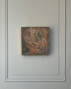 Original abstract study from the LITTLE TREASURES series. Egg tempera, pigments and ash on wood. One of a kind.
