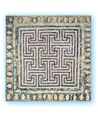 Mosaic I, contemporary abstract painting inspired by ancient mosaic traditions, layered egg tempera, pigments and ash on canvas, 80 × 80 cm