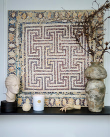 Mosaic I, contemporary abstract fine art painting displayed in a modern interior setting