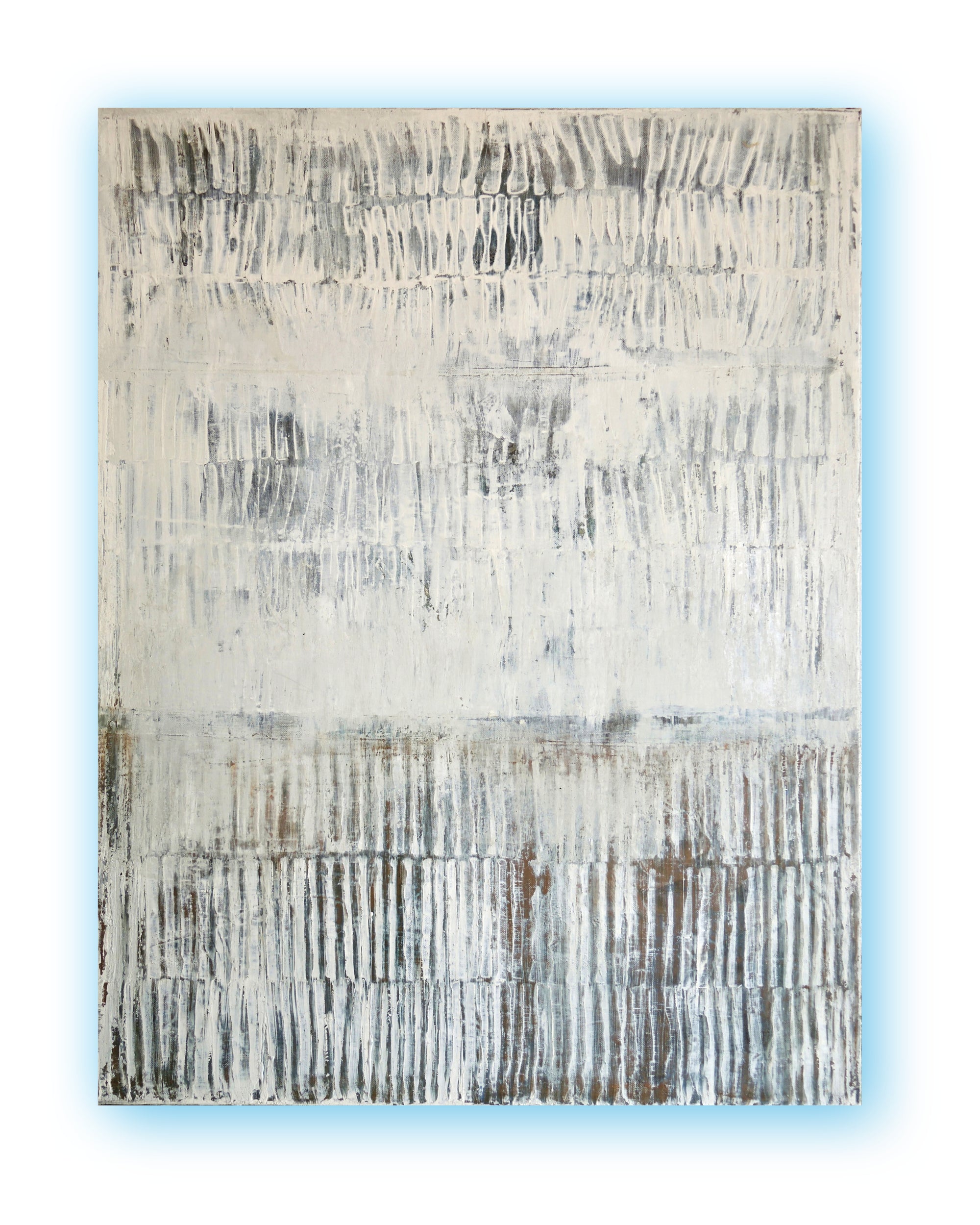 Pure Patina – Light VI, abstract painting in light and earthy tones, layered surface