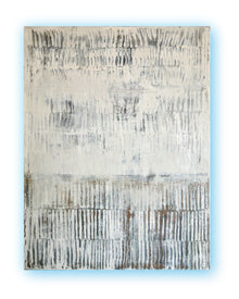 Pure Patina – Light VI, abstract painting in light and earthy tones, layered surface