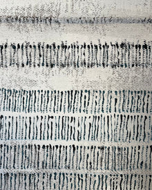 Detail of textured surface, matte acrylic on aged burlap, showing rhythm and layered material from the PURE PATINA series