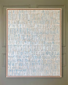 Pure Patina – Light III, original abstract painting on canvas in light tones, framed in a shadow gap frame by PATINA & ORO