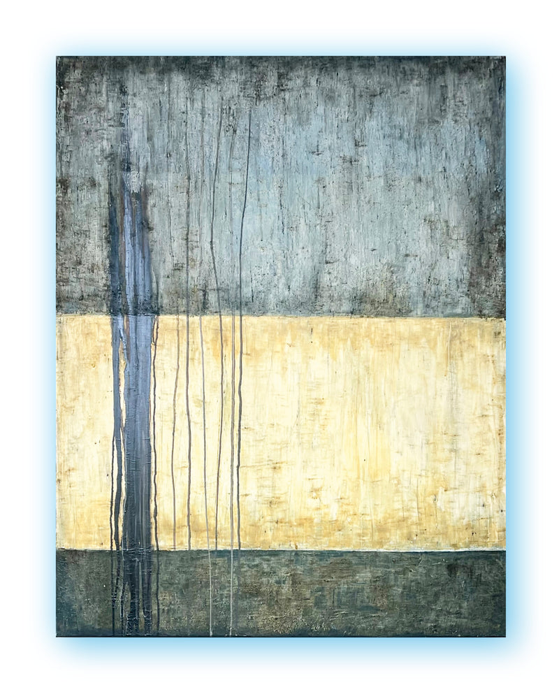 Abstract painting Pure Patina Dark III with layered earthy tones, egg tempera and natural pigments on canvas