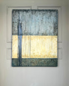 Abstract painting Pure Patina Dark III with layered earthy tones, egg tempera and natural pigments on canvas
