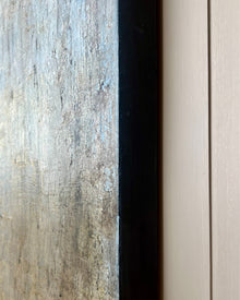 Side view of Pure Patina Dark III abstract painting highlighting layered canvas depth