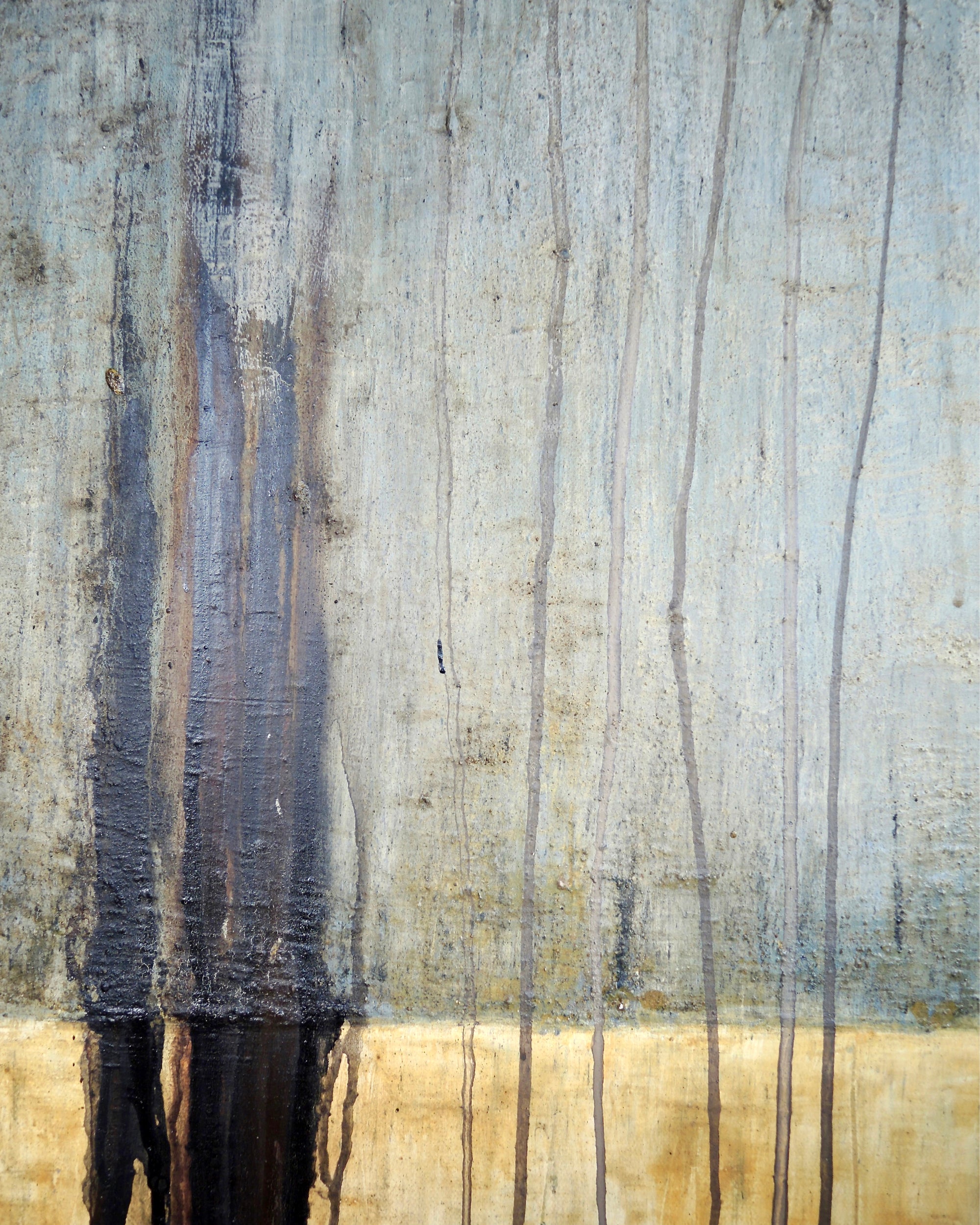 Detail of Pure Patina Dark III showing textured surface with egg tempera, ash and natural pigments
