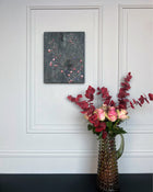 Original still life artwork displayed in a minimalist interior, botanical painting on canvas from THE COLLECTED series.